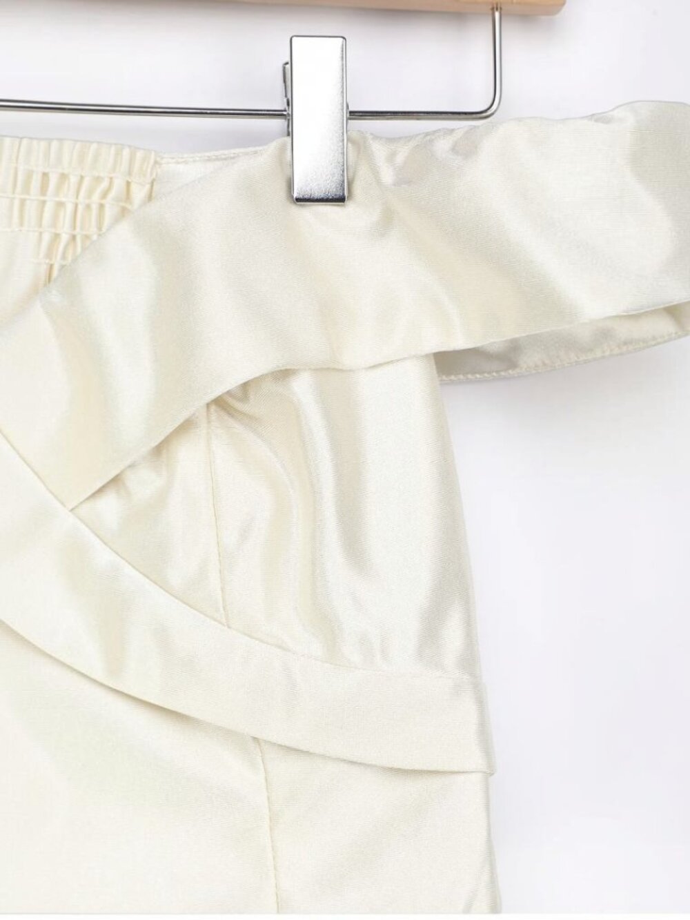 NWT Lulus Caught My Eye Cream Satin Two-Piece High-Low Dress (size S) - Picture 8 of 12